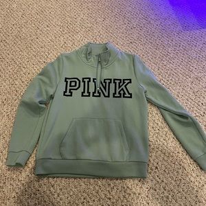 Pink crew half zip